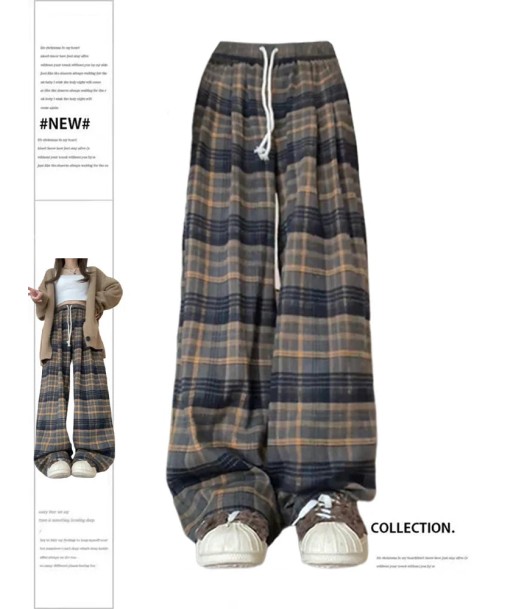 Women’s Grunge Checkered Baggy Pants Streetwear in Retro Style of the 2000s france