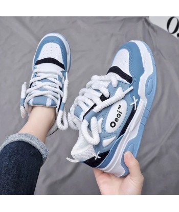 Stylish E-Girl Sneakers in Blue with Thick Sole Le MVP de beaucoup