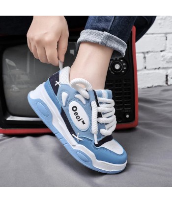 Stylish E-Girl Sneakers in Blue with Thick Sole Le MVP de beaucoup