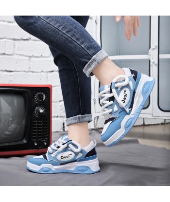 Stylish E-Girl Sneakers in Blue with Thick Sole Le MVP de beaucoup