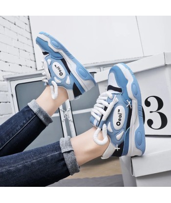 Stylish E-Girl Sneakers in Blue with Thick Sole Le MVP de beaucoup