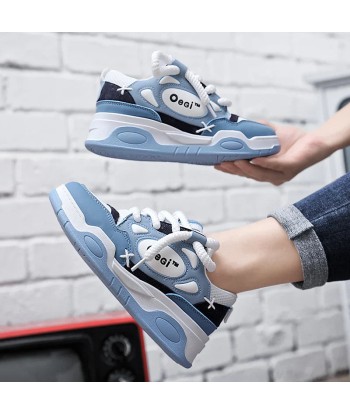 Stylish E-Girl Sneakers in Blue with Thick Sole Le MVP de beaucoup