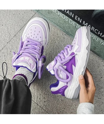 Y2K Skateboard Sneakers in Lilac for Casual Street Style une grave pollution 