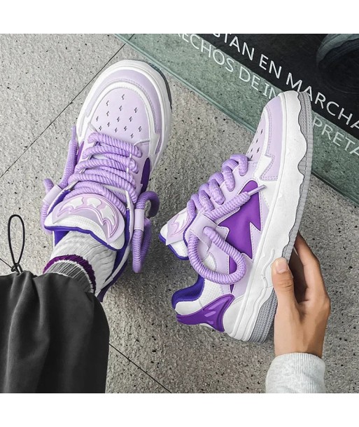 Y2K Skateboard Sneakers in Lilac for Casual Street Style une grave pollution 