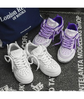 Y2K Skateboard Sneakers in Lilac for Casual Street Style une grave pollution 