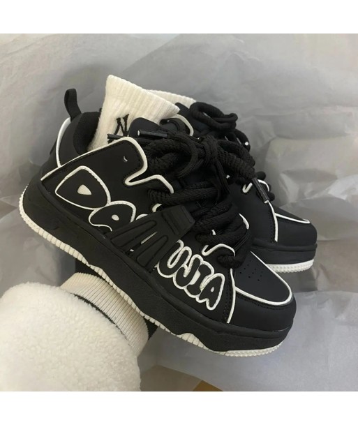 Stylish Y2K Platform Sneakers with Letter Print sur le site 