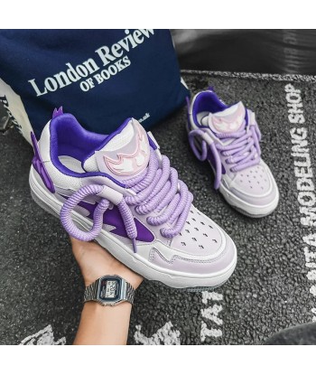 Y2K Skateboard Sneakers in Lilac for Casual Street Style une grave pollution 