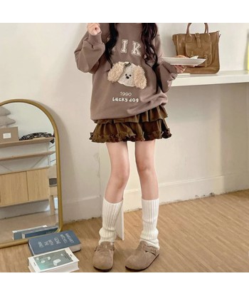 Kawaii Lolita Pleated Skirt in Brown france