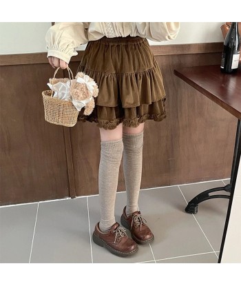 Kawaii Lolita Pleated Skirt in Brown france