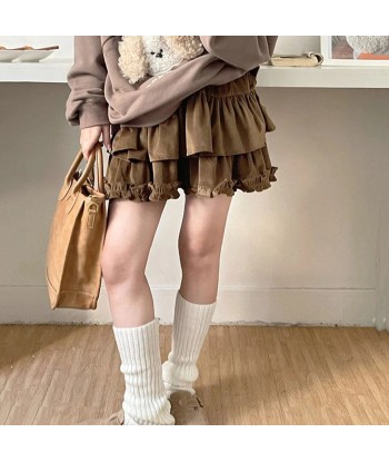 Kawaii Lolita Pleated Skirt in Brown france