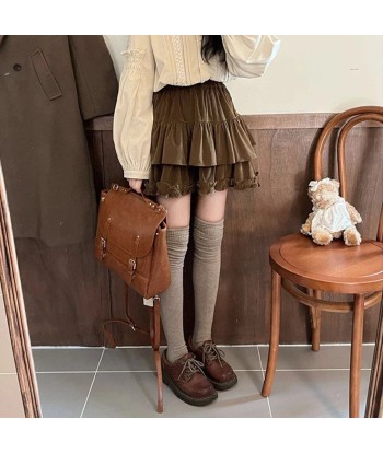 Kawaii Lolita Pleated Skirt in Brown france