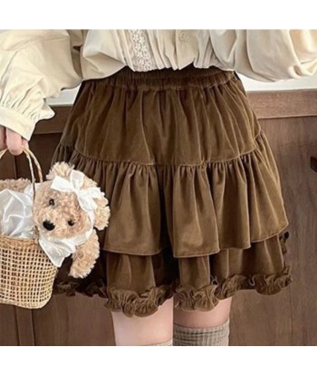 Kawaii Lolita Pleated Skirt in Brown france