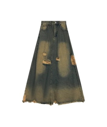 Grunge Women's Maxi Skirt in Used Look with High Cut meilleur choix