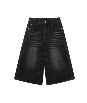 Baggy Jeans-Shorts in Black Stylish Ladies-Culotte les ctes