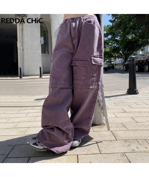 Lila Cargo Pants with Pockets Baggy Jeans in Skater Style Les magasins à Paris