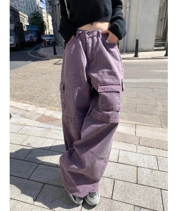 Lila Cargo Pants with Pockets Baggy Jeans in Skater Style Les magasins à Paris