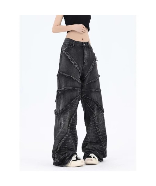 Y2K Vintage Denim Pants for Women with Oversized Cut Voir les baskets