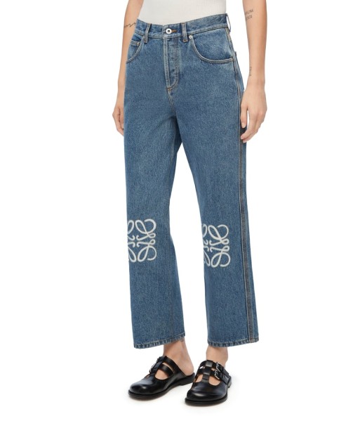 LOEWE - ANAGRAM CROPPED JEANS basket pas cher