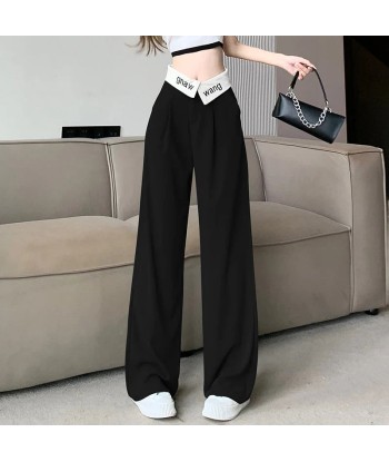 Women’s Wide-Leg Pants in E-Girl Style with High Waist and Draping 50-70% off 