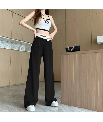 Women’s Wide-Leg Pants in E-Girl Style with High Waist and Draping 50-70% off 