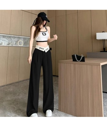 Women’s Wide-Leg Pants in E-Girl Style with High Waist and Draping 50-70% off 