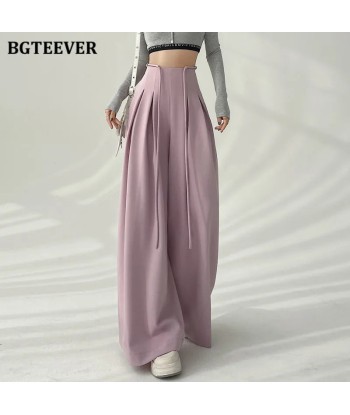 Wide High-Waist Soft-Girl Pants with Pockets for Spring/Summer de la marque