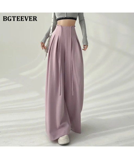 Wide High-Waist Soft-Girl Pants with Pockets for Spring/Summer de la marque