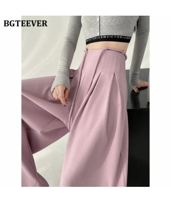 Wide High-Waist Soft-Girl Pants with Pockets for Spring/Summer de la marque