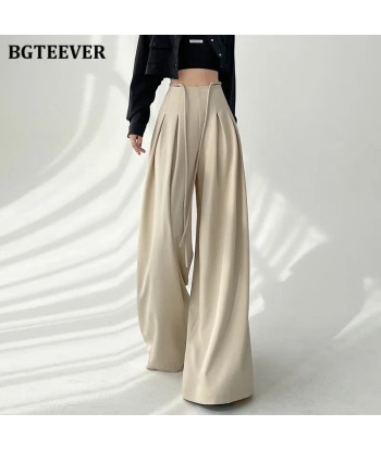 Wide High-Waist Soft-Girl Pants with Pockets for Spring/Summer de la marque