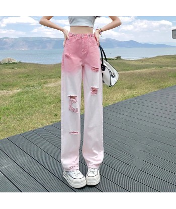 High-waisted women's pants with gradient in grunge style pas cher