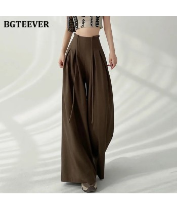 Wide High-Waist Soft-Girl Pants with Pockets for Spring/Summer de la marque