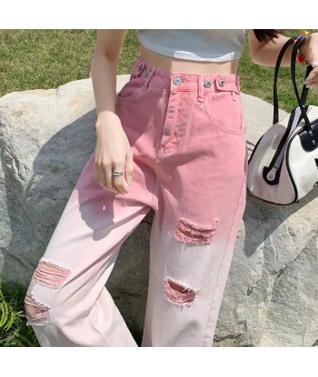 High-waisted women's pants with gradient in grunge style pas cher