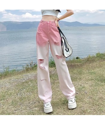 High-waisted women's pants with gradient in grunge style pas cher