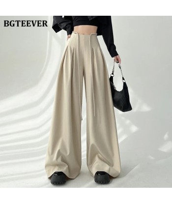 Wide High-Waist Soft-Girl Pants with Pockets for Spring/Summer de la marque