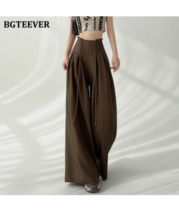 Wide High-Waist Soft-Girl Pants with Pockets for Spring/Summer de la marque