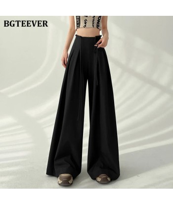 Wide High-Waist Soft-Girl Pants with Pockets for Spring/Summer de la marque