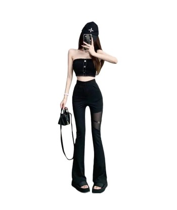 Alternative Black Trousers with Mesh Insert for Spring pas cher chine