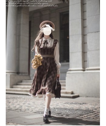 Vintage Dress in Japanese Style - Brown Tailored Maxi Skirt s'inspire de l'anatomie humaine