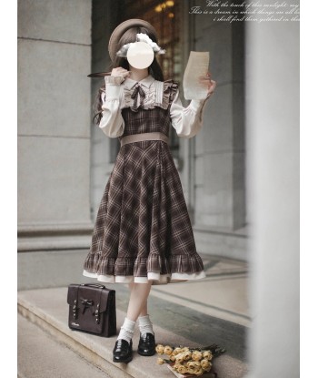 Vintage Dress in Japanese Style - Brown Tailored Maxi Skirt s'inspire de l'anatomie humaine