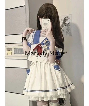 Sweet Two-Piece Lolita Dress with Puff Sleeves and Skirt Amélioration de cerveau avec