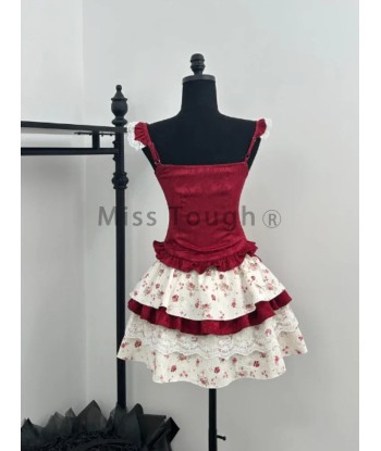 Sweet Gothic Lolita Set with Lace and Bows Top & Skirt vente chaude votre 