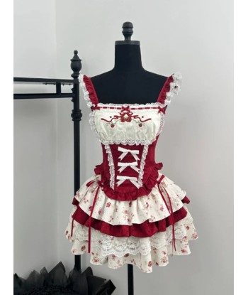 Sweet Gothic Lolita Set with Lace and Bows Top & Skirt vente chaude votre 