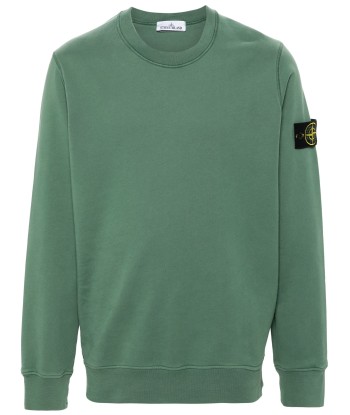 Stone Island - Crewneck vert en linge