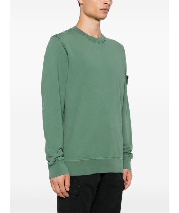 Stone Island - Crewneck vert en linge