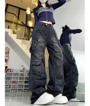 Y2K Street-Style Cargo Pants for Women in Dark Grey chez Cornerstreet bien 