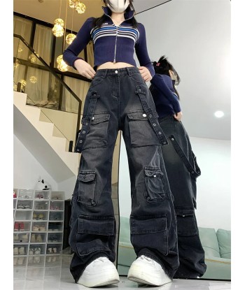 Y2K Street-Style Cargo Pants for Women in Dark Grey chez Cornerstreet bien 