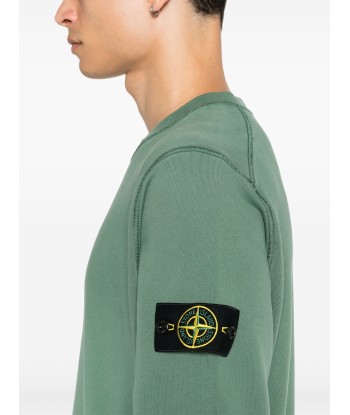 Stone Island - Crewneck vert en linge