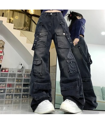 Y2K Street-Style Cargo Pants for Women in Dark Grey chez Cornerstreet bien 