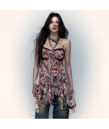 Unconventional dress in grunge style with spaghetti straps en ligne des produits 