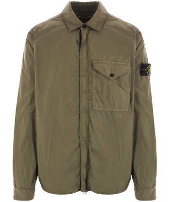 Stone Island - Surchemise crinkle kaki ou a consommer sur place